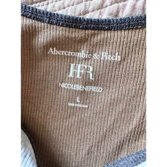 Abercrombie & Fitch NICOLEBENEFIELD colorblock L/S ribbed top Large - Picture 3 of 4